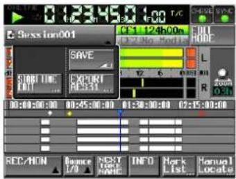 TASCAM HS-4000 - ⑧ Schaltfläche mit Sessionnamen - 1