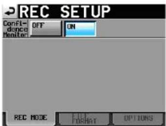TASCAM HS-4000 - Tippen Sie auf die Schaltfläche REC SETUP. - 1