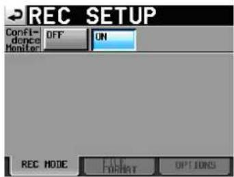 TASCAM HS-4000 - Die Registerkarte REC MODE - 1
