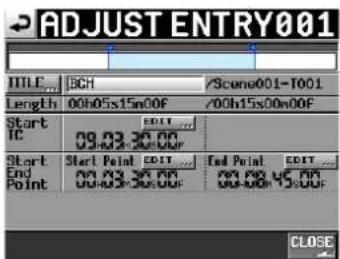 TASCAM HS-4000 - Tippen Sie auf ADJUST ENTRY. - 1