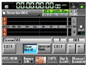TASCAM HS-4000 - Schaltfläche User Word - 1