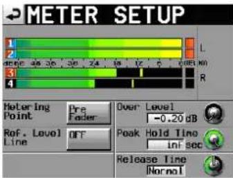 TASCAM HS-4000 - Pegelanzeigen konfigurieren (METER SETUP-Seite) - 1