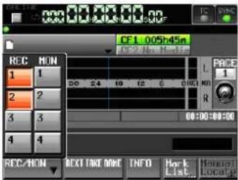 TASCAM HS-4000 - Spuren in Aufnahmebereitschaft versetzen - 2