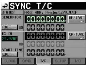 TASCAM HS-4000 - Die Registerkarte T/C - 1