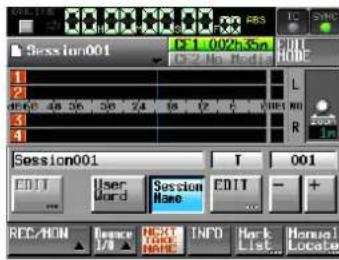 TASCAM HS-4000 - Schaltfläche Session Name - 1