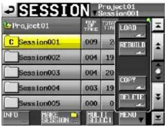 SESSION Project01 Session001 Project01 C Session001 009 2 Session002 004 19 Session003 004 20 Session004 003 19 Session005 000 0 INFO MODE SESSION MULTI SELECT MENU
