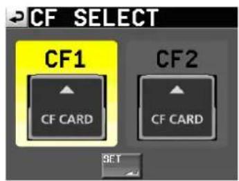 CF SELECT CF1 CF CARD CF2 CF CARD SET