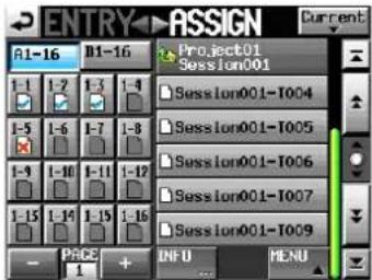 ENTRY ASSIGN Current R1-16 M1-16 Project01 Session001 1-1 1-2 1-3 1-4 1-5 1-6 1-7 1-8 1-9 1-10 1-11 1-12 1-13 1-14 1-15 1-16 Sess lon001-T004 Sess lon001-T005 Sess lon001-T006 Sess lon001-T007 Sess lon001-T009 - Price + INFO MENU