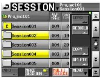 SESSION Project01 Session001 C Session001 009 2 Session002 004 19 Session003 004 20 Session004 003 19 Session005 000 0 INFO ... MIKE SESSION MULTI SELECT MENU