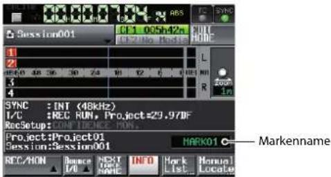 TASCAM HS-4000 - - Marken und Locatorfunktionen nutzen - 1