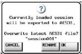 TASCAM HS-4000 - AES31-Editierinformationen exportieren - 3