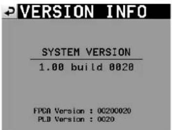 VERSION INFO SYSTEM VERSION 1.00 build 0020 FPCA Version : 00200020 PLB Version : 0020