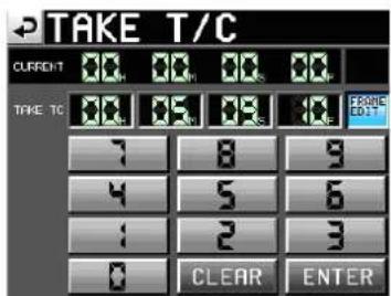 TAKE T/C CURRENT: TAKE TC: 7 8 9 4 5 6 : 2 3 0 CLEAR ENTER