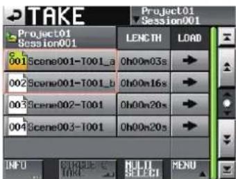 TAKE Project01 Session001 001 Scene001-T001_a Oh00m03s 002 Scene001-T001_b Oh00m16s 003 Scene002-T001 Oh00m20s 004 Scene003-T001 Oh00m20s INFU GROUP TITLE BULU SELECT MENU