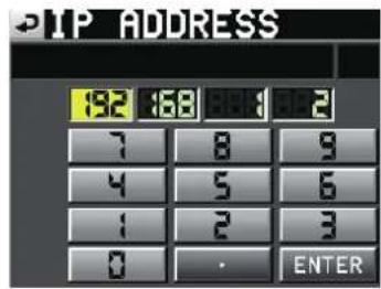 SIP ADDRESS 192 168 1 2 7 8 9 4 5 6 1 2 3 0 . ENTER