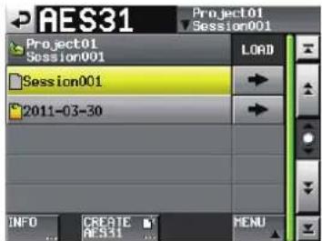 AES31 Project01 Session001 Project01 Session001 Session001 2011-03-30 INFO CREATE AES31 MENU