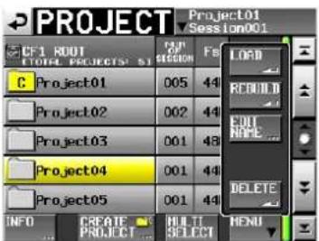 PROJECT Project01 Session001 CF1 ROOT TOTAL PROJECTS: 51 C Project01 005 44 Project02 002 44 Project03 001 48 Project04 001 44 Project05 001 44 INFO CREATE MULTI MENU PROJECT SELECT