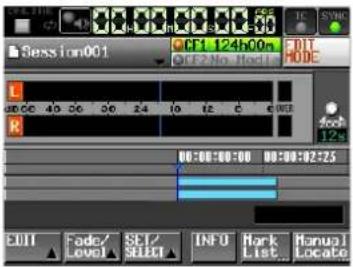 TASCAM HS-2000 - Einen gesamten Bereich für die Bearbeitung auswählen - 1