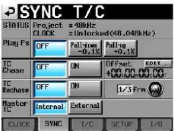 TASCAM HS-2000 - Die Registerkarte SYNC - 1