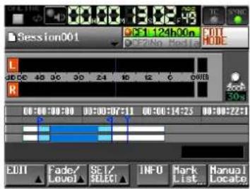 TASCAM HS-2000 - Den Endpunkt des Bearbeitungsbereichs festlegen - 1