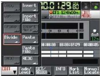 TASCAM HS-2000 - Den ausgewählten Bereich teilen (Divide) - 2