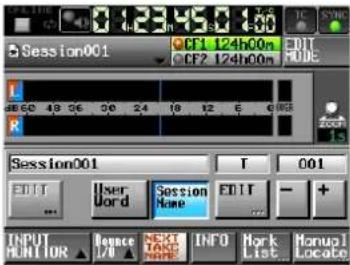 TASCAM HS-2000 - Schaltfläche Session Name - 1
