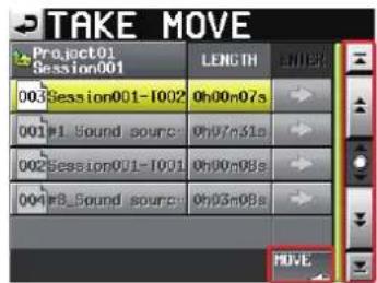 TAKE MOVE Project01 Session001 LENGTH ENTER 003 Session001-1002 0h00m07s 001#1 Sound source: 0h07m31s 002 Session001-1001 0h00m08s 004 #B Sound source: 0h03m08s MOVE