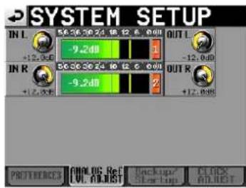 SYSTEM SETUP IN L 56.36.30.24 18.12.6 000 OUT L +12.0dB -9.2dB 1 IN R 56.36.30.24 18.12.6 000 OUT R +12.0dB -9.2dB 2 OUT R +12.0dB PROFESSIONAL PIN: 05 Ret Backup/ CLOCK [UL ADJUST] Startup ADJUST