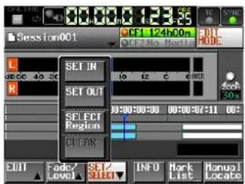 TASCAM HS-2000 - Den Anfangspunkt des Bearbeitungs- bereichs festlegen - 1