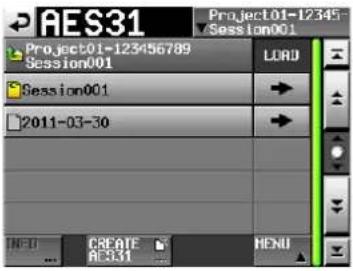 AES31 Project01-12345 Session001 Project01-123456789 Session001 Session001 2011-03-30 NEO CREATE AC331 MENU