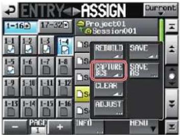 ENTRY ASSIGN Current Project01 Session001 REBUILD SAVE CRETURE BUS SAVE FBS CLEARK ADJUST PAGE INFO HEND