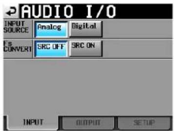 TASCAM HS-2000 - Die Registerkarte INPUT - 1