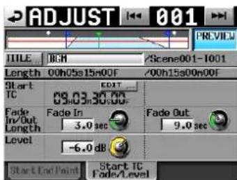 TASCAM HS-2000 - Die Timecode-Startzeit der Wiedergabe ändern - 2