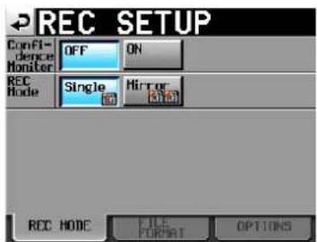 TASCAM HS-2000 - Die Registerkarte REC MODE - 1