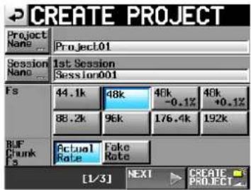 CREATE PROJECT Project Name: Project01 Session Name: 1st Session Session001 Fs 44.1k 48k 48k 48k 88.2k 96k 176.4k 192k RUF Chunk: Actual Fake Rate [1/3] NEXT CREATE PROJECT