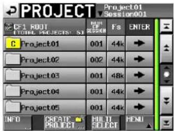 PROJECT Project01 Session001 CF1 ROOT TOTAL PROJECTS: ST Project01 Project02 Project03 Project04 Project05 INFO CREATE PROJECT HUI TO SELECT F5 ENTER 001 44k 002 44k 001 48k 001 44k 001 44k MENU