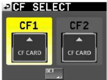 CF SELECT CF1 CF CARD CF2 CF CARD SET