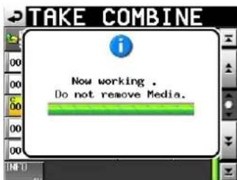 TAKE COMBINE Now working . Do not remove Media.