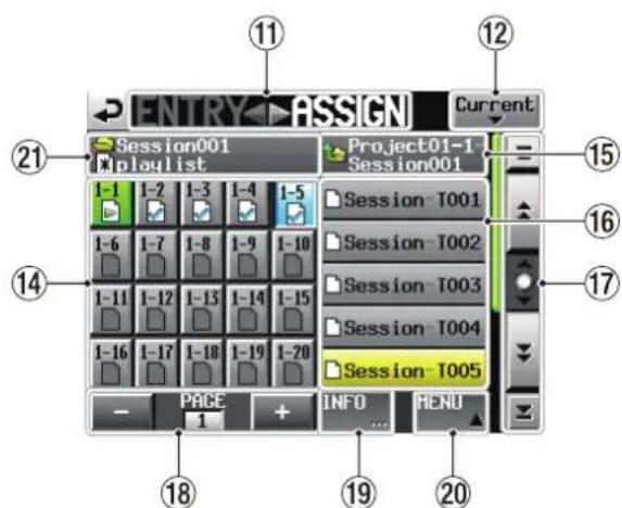 TASCAM HS-2000 - Tippen Sie dort auf ASSIGN FILE. - 2