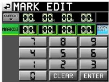 MARK EDIT CURRENT MARKOS 7 8 9 4 5 6 1 2 3 0 CLEAR ENTER