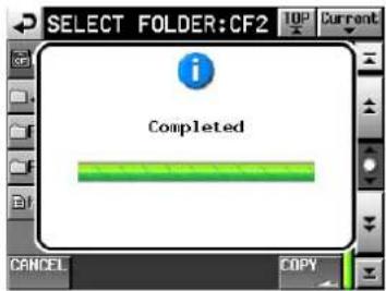 SELECT FOLDER:CF2 Completed CANCEL COPY