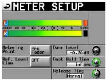 TASCAM HS-2000 - Pegelanzeigen konfigurieren (METER SETUP-Seite) - 1