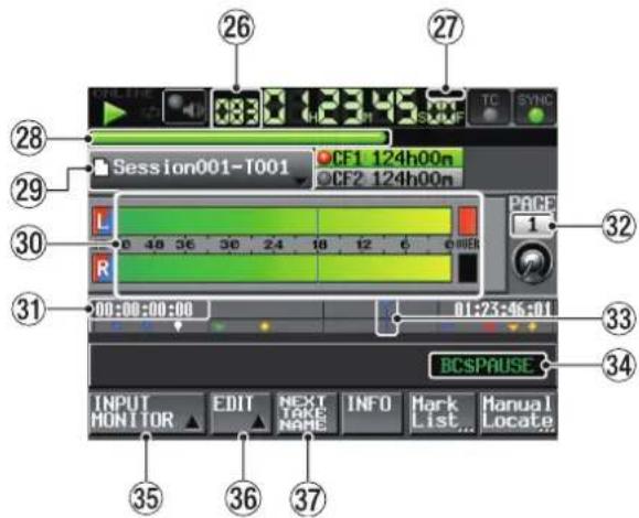26 27 Session001-T001 CF1 124h00n CF2 124h00n L 0 48 36 30 24 18 12 6 0 R 00:00:00:00 01:23:46:01 BCSPAUSE INPUT MONITOR EDIT NEXT TAKE NAME INFO Mark List... Manual Locate 35 36 37