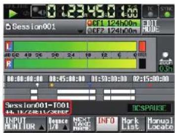TASCAM HS-2000 - ⑳ SchaltflächeINFO - 1