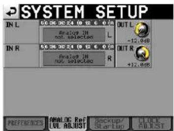 TASCAM HS-2000 - Die Registerkarte ANALOG Ref. LVL ADJUST - 2