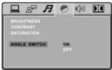 BRIGHTNESS CONTRAST SATURATION ANGLE SWITCH ON OFF