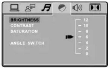 BRIGHTNESS CONTRAST SATURATION ANGLE SWITCH 12 - 10 - 8 - 6 - 4 - 2 0