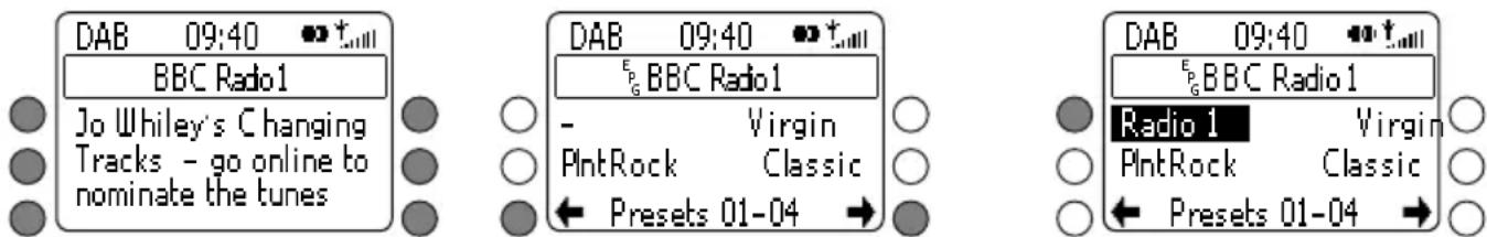 DAB 09:40 BBC Radio1 Jo Whiley's Changing Tracks - go online to nominate the tunes DAB 09:40 Eg BBC Radio1 - Virgin PintRock Classic ← Presets 01-04 → DAB 09:40 Eg BBC Radio1 Radio 1 Virgin PintRock Classic ← Presets 01-04 →