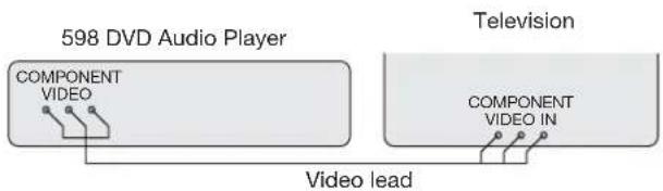 598 DVD Audio Player COMPONENT VIDEO Television COMPONENT VIDEO IN Video lead
