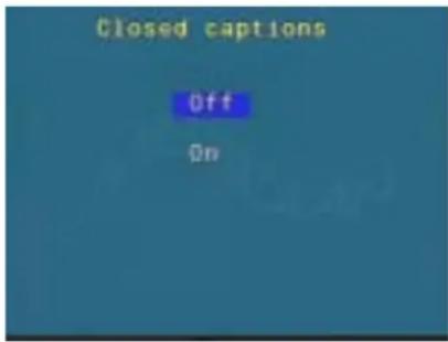Closed captions Off On